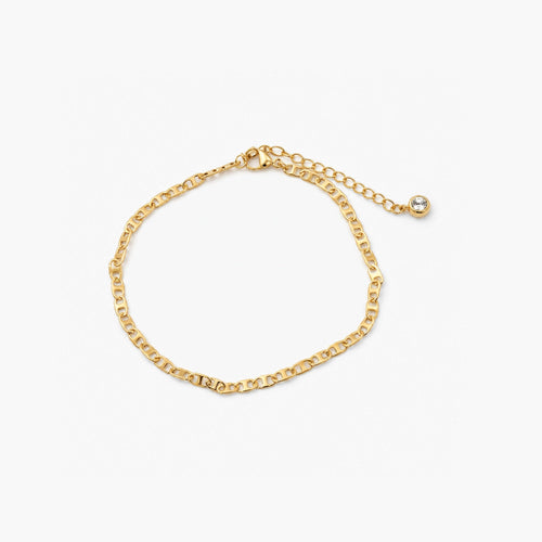 Aeris Anchor Chain Anklet in 18k Gold Plated Stainless Steel, designed for durability and waterproof wear, perfect for adding elegance to any outfit 0