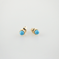 Aeris Blue Agate Earrings | 4mm Genuine Stone, 18k Gold Plated Brass 0