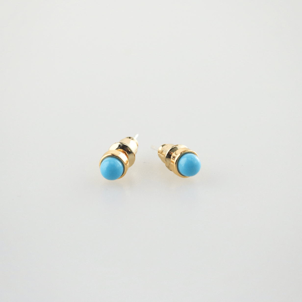 Aeris Blue Agate Earrings | 4mm Genuine Stone, 18k Gold Plated Brass 0