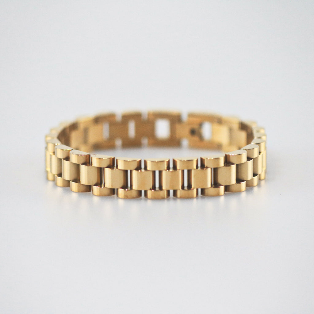Aero Watch Strap Bracelet | 18k Gold Plated Stainless Steel, Waterproof 0