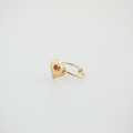 Alera Heart Ring | 18k Gold Plated, Adjustable with Red Agate Stone 0
