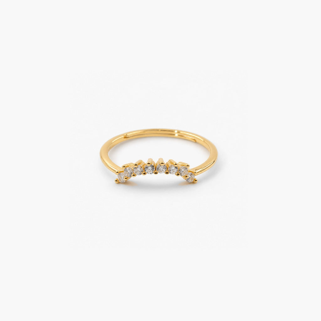 Arden Arch Band Ring | 9k Gold Plated Sterling Silver, Adjustable 0