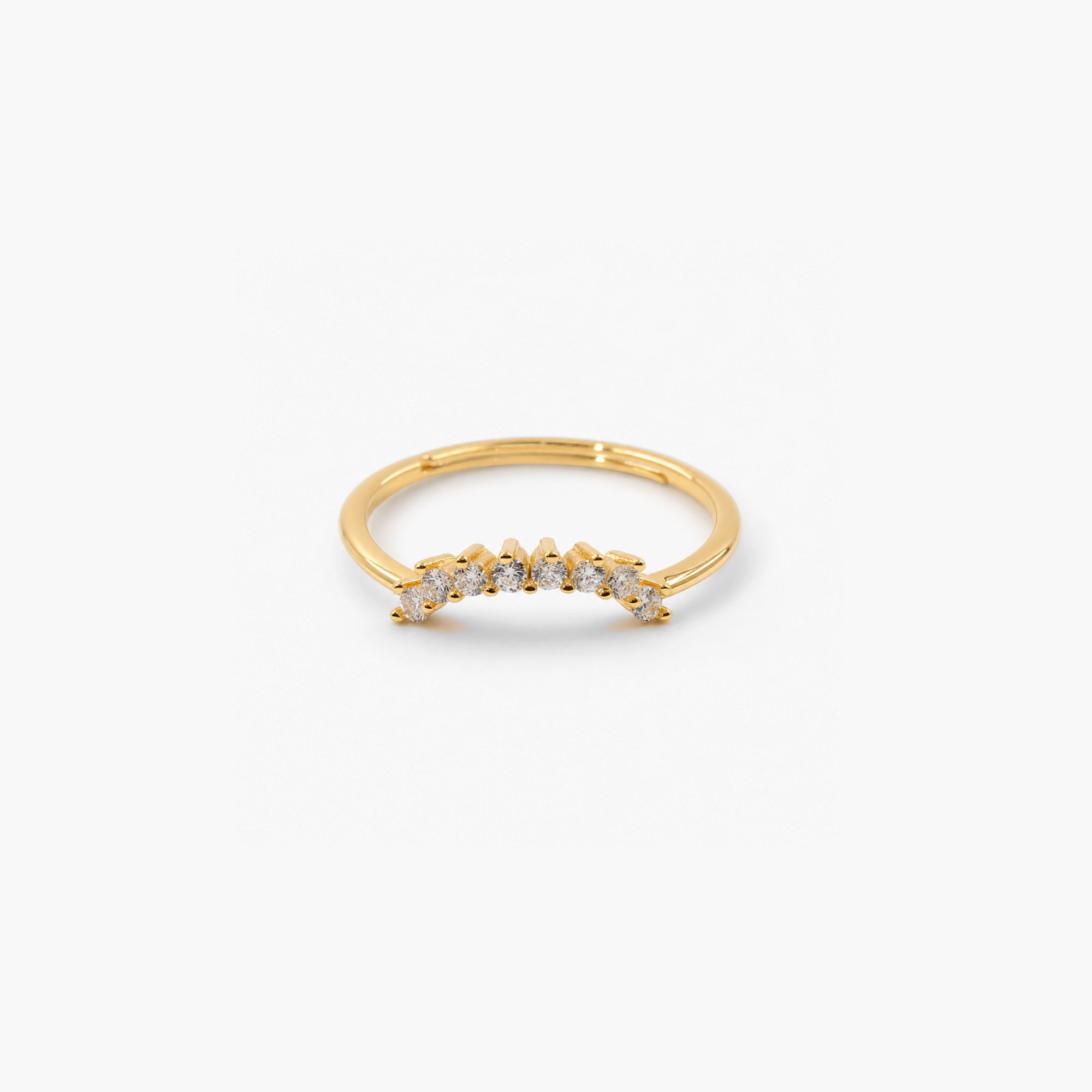 Arden Arch Band Ring | 9k Gold Plated Sterling Silver, Adjustable 0