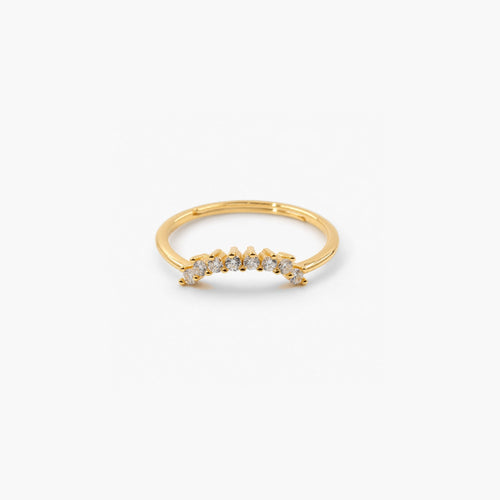 Arden Arch Band Ring | 9k Gold Plated Sterling Silver, Adjustable 0
