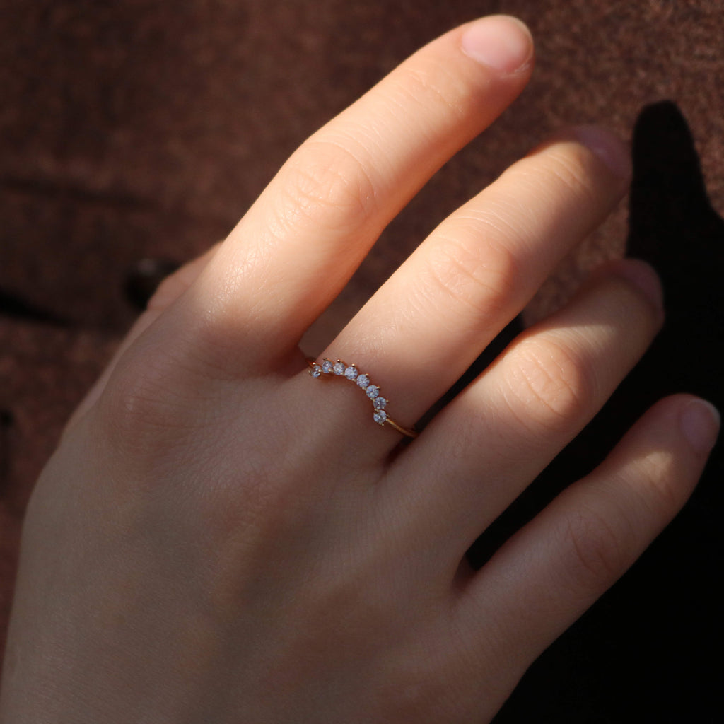 Arden Arch Band Ring | 9k Gold Plated Sterling Silver, Adjustable 1