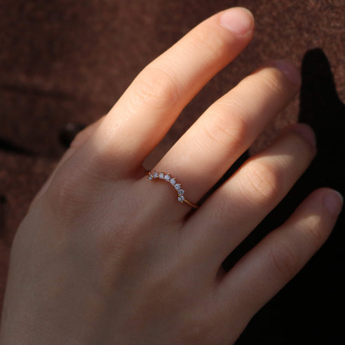Arden Arch Band Ring | 9k Gold Plated Sterling Silver, Adjustable 1