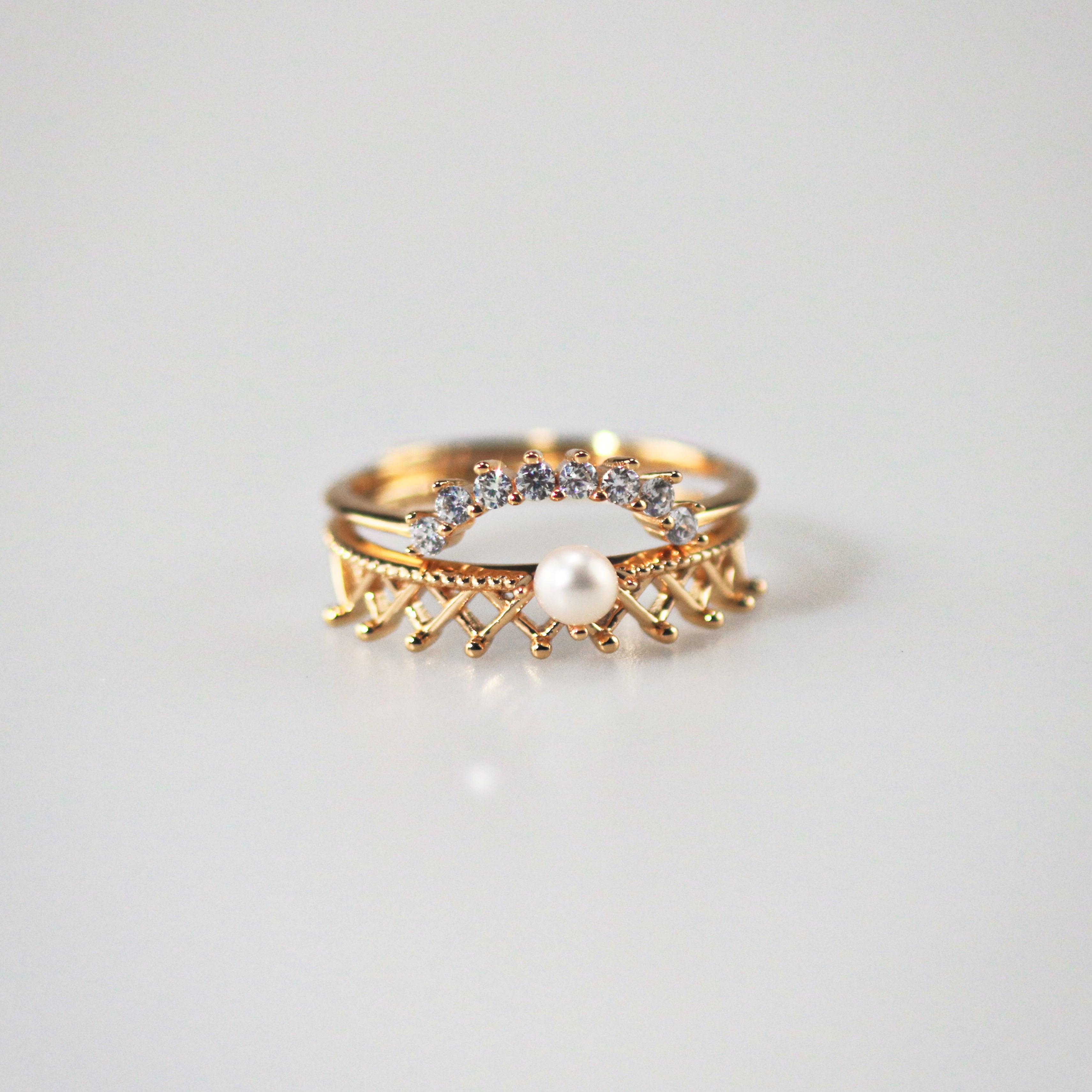 Arden Arch Band Ring | 9k Gold Plated Sterling Silver, Adjustable 3