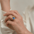 Arlo Blue Stone Ring Set | 18k Gold Plated Stainless Steel 0