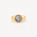 Aurea Signet Ring | 18k Gold Plated Stainless Steel, Athena Engraved 0