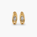 Aurelia CZ Huggie Earrings | 18k Gold Plated, Oval Solitaire 0