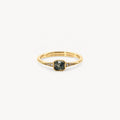 Aurelia Dawn Ring | Square-Cut Aquatic Agate, Adjustable Gold-Plated 0
