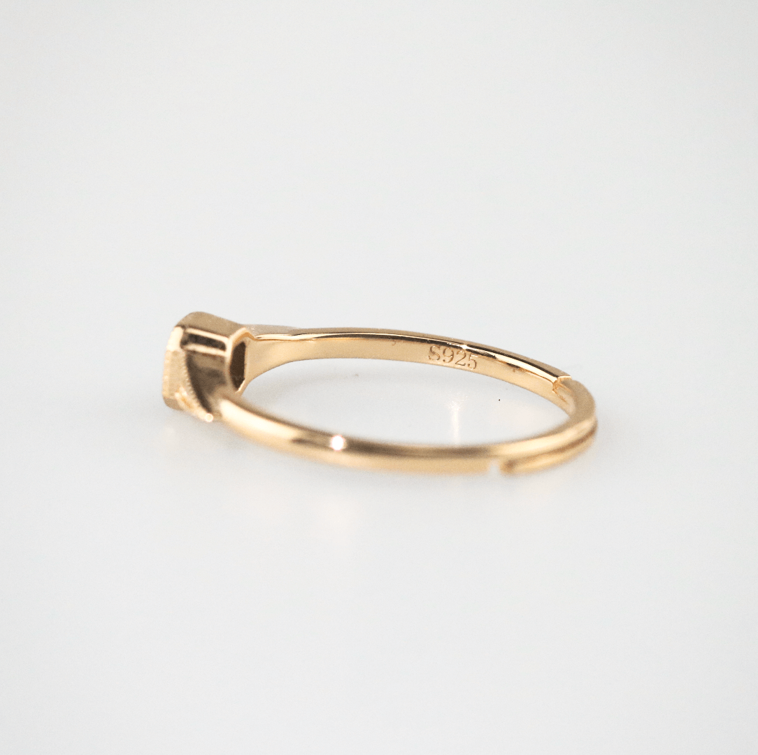Aurelia Dawn Ring | Square-Cut Aquatic Agate, Adjustable Gold-Plated 4
