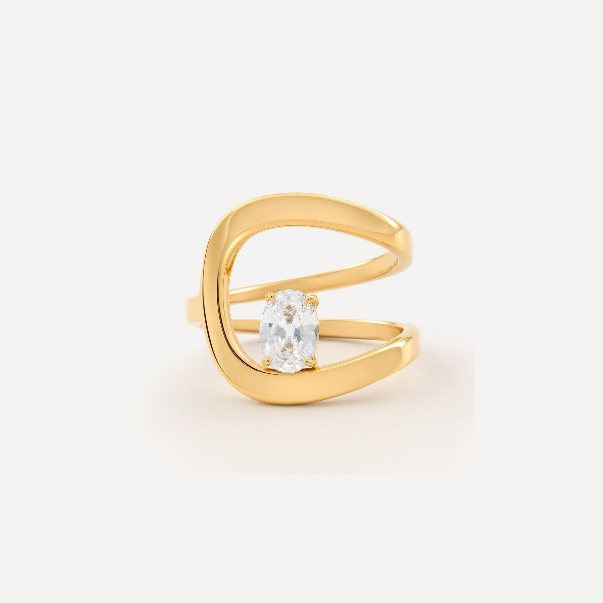 Aveline CZ Ring | 18k Gold Plated, AAA Cubic Zirconia 0