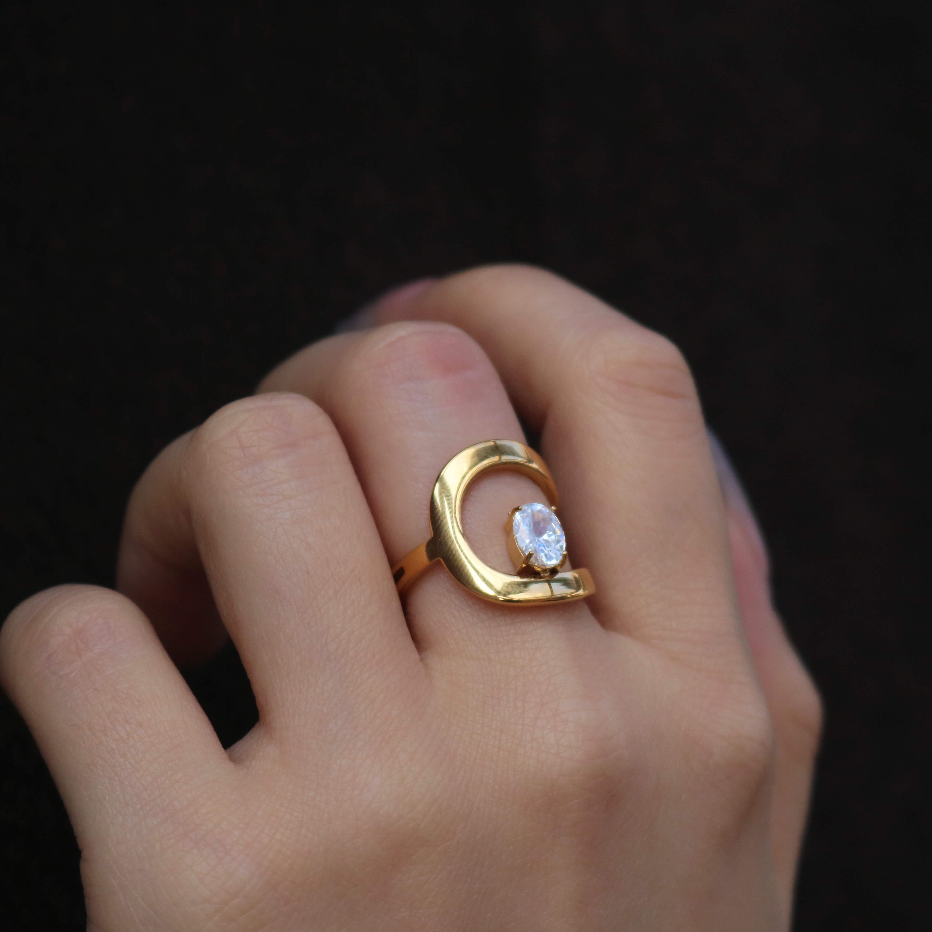 Aveline CZ Ring | 18k Gold Plated, AAA Cubic Zirconia 3