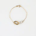 Bella Oval Link Bracelet | White Baguette Stone, 18k Gold Plated 0