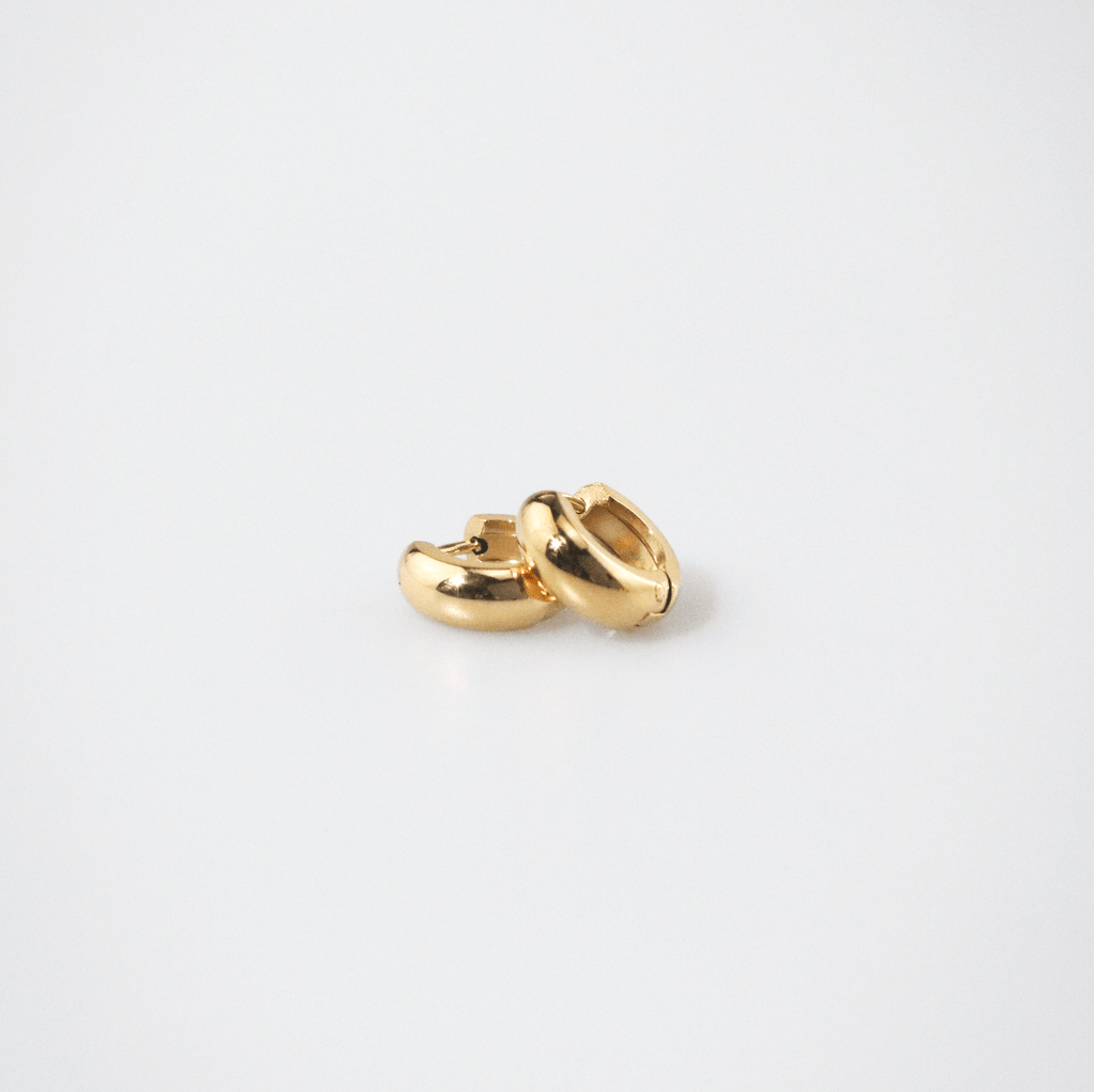 Bexley Huggie Earrings | 18K Gold Plated, 12mm Hoops 6