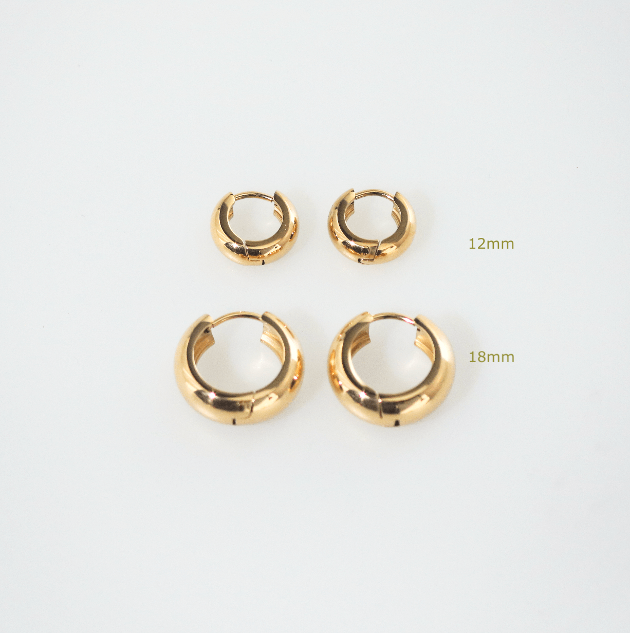 Bexley Huggie Earrings | 18K Gold Plated, 12mm Hoops 7