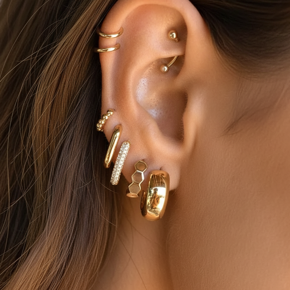 Bexley Huggie Hoops | 18mm Gold Plated Stainless Steel 1