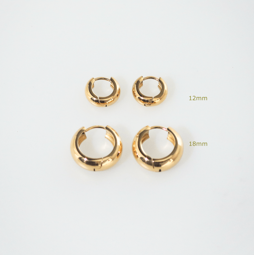 Bexley Huggie Hoops | 18mm Gold Plated Stainless Steel 7