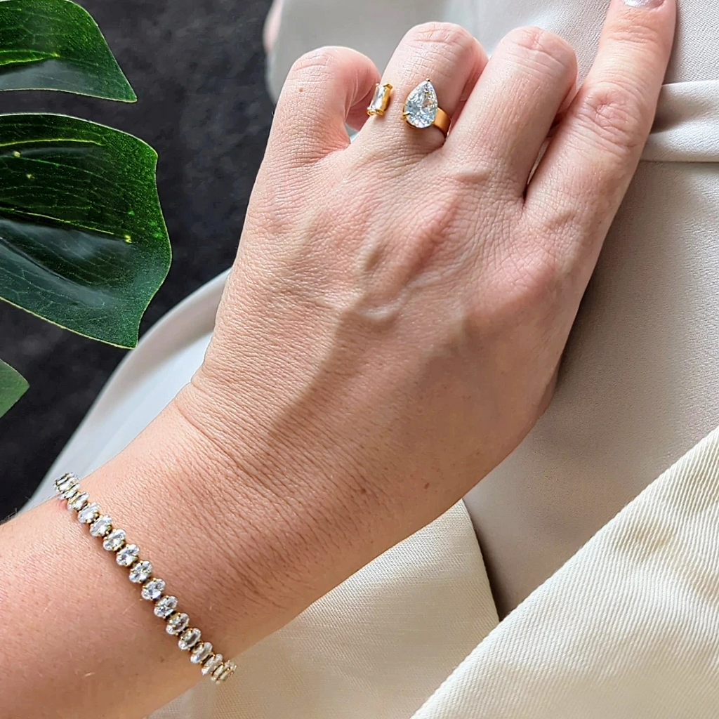 Bexley Tennis Bracelet | 18k Gold Plated, Waterproof 2