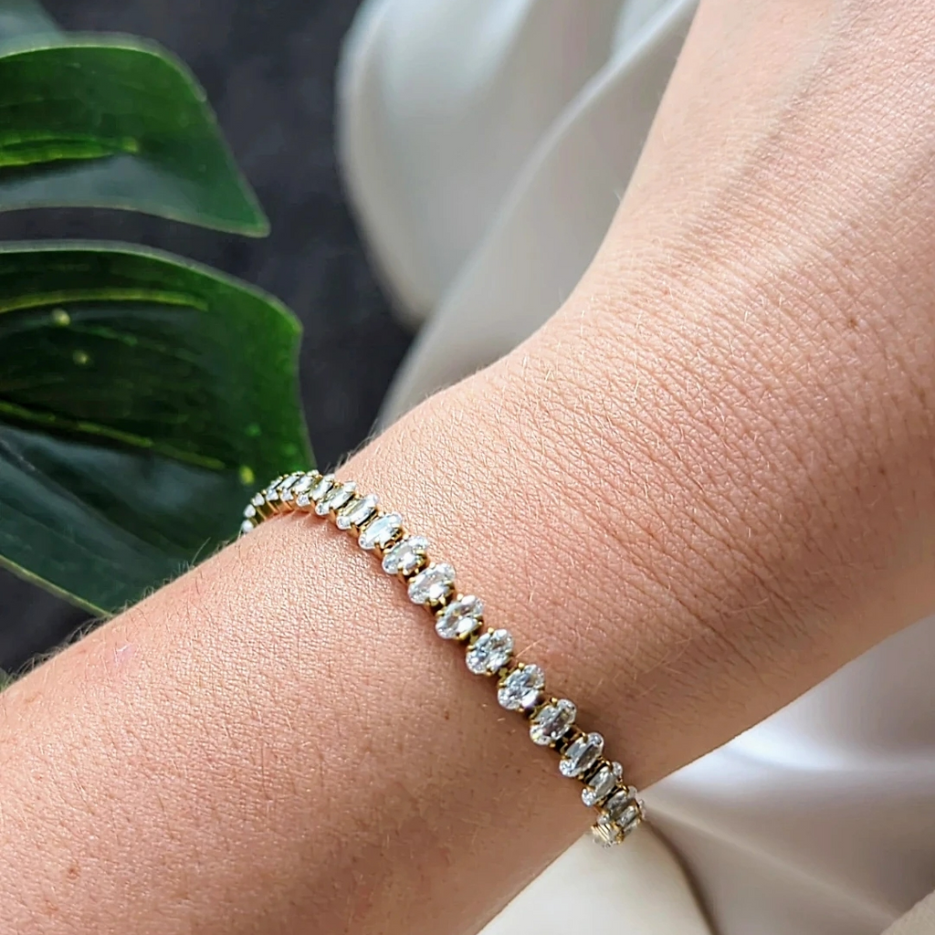 Bexley Tennis Bracelet | 18k Gold Plated, Waterproof 4