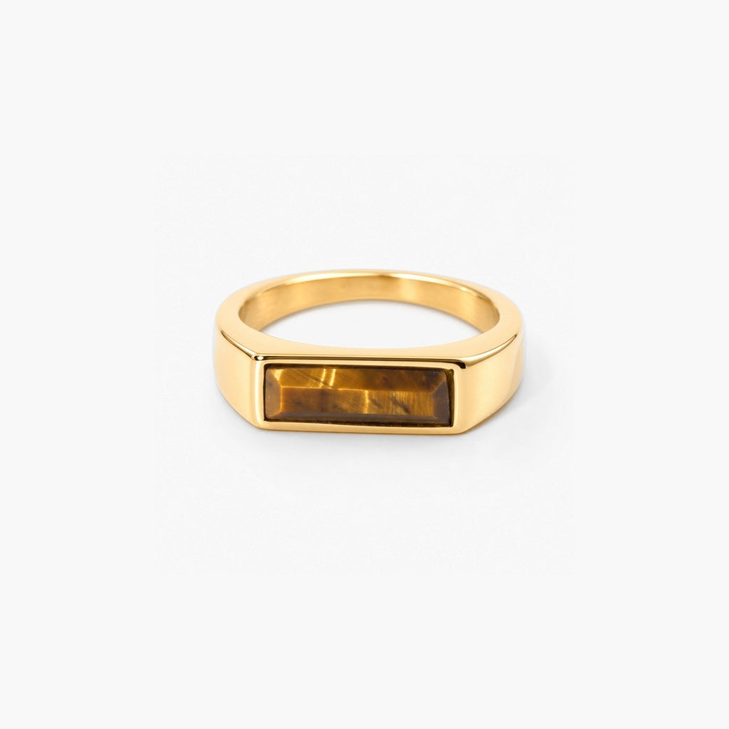 Bexley Tigers Eye Ring | 18k Gold Plated Stainless Steel 0