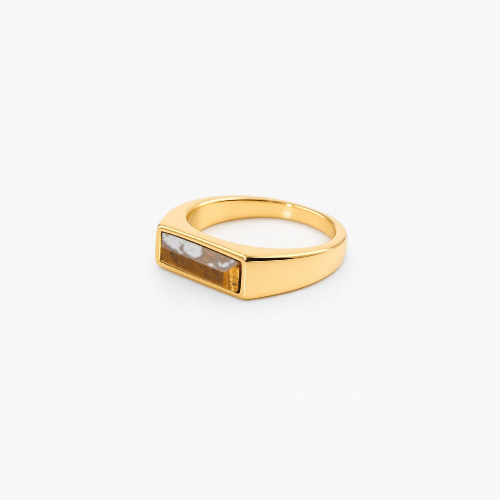 Bexley Tigers Eye Ring | 18k Gold Plated Stainless Steel 1