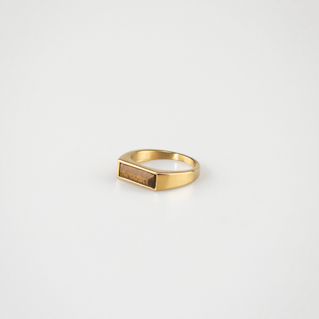 Bexley Tigers Eye Ring | 18k Gold Plated Stainless Steel 6
