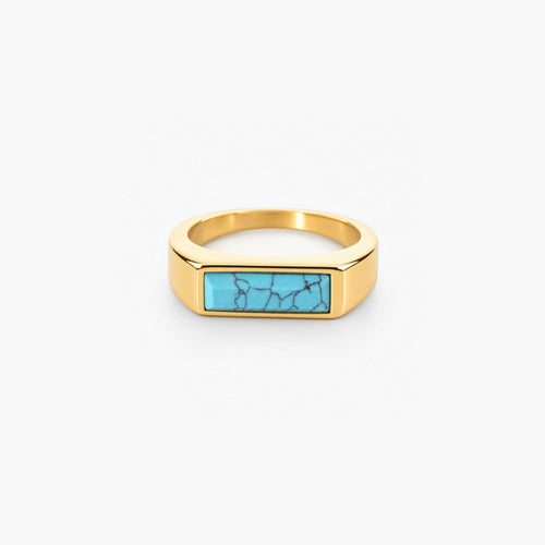 Bexley Turquoise Ring | 18k Gold Plated Stainless Steel 0