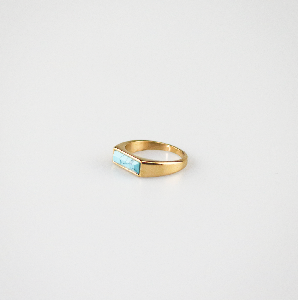 Bexley Turquoise Ring | 18k Gold Plated Stainless Steel 3