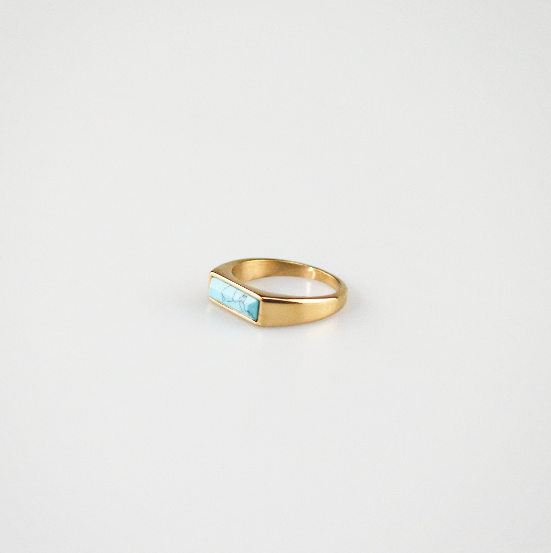 Bexley Turquoise Ring | 18k Gold Plated Stainless Steel 3