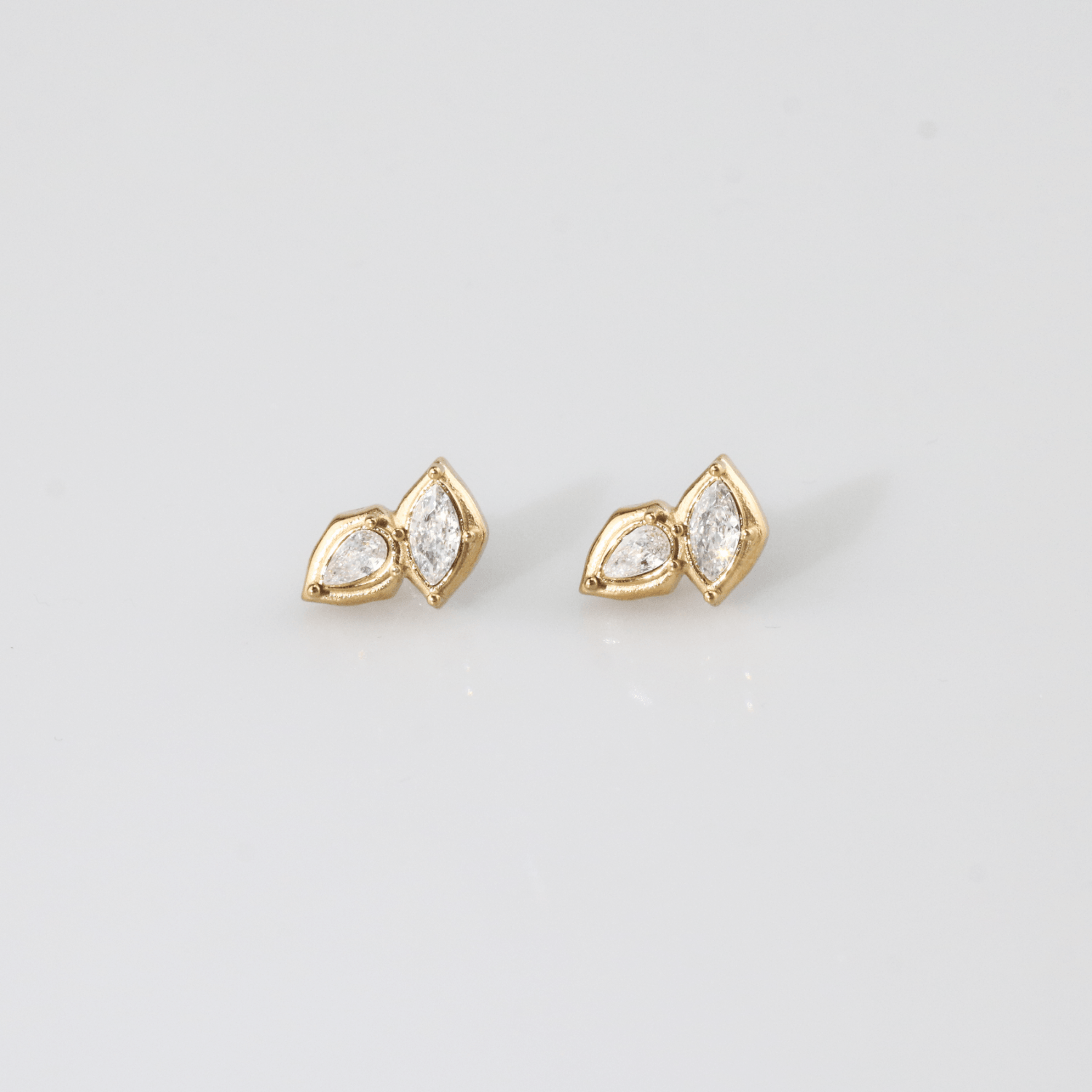 Blythe Gold Stud Earrings | 18k Gold Plated, CZ Cluster Design 0