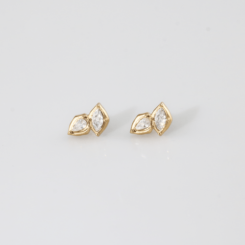 Blythe Gold Stud Earrings | 18k Gold Plated, CZ Cluster Design 0