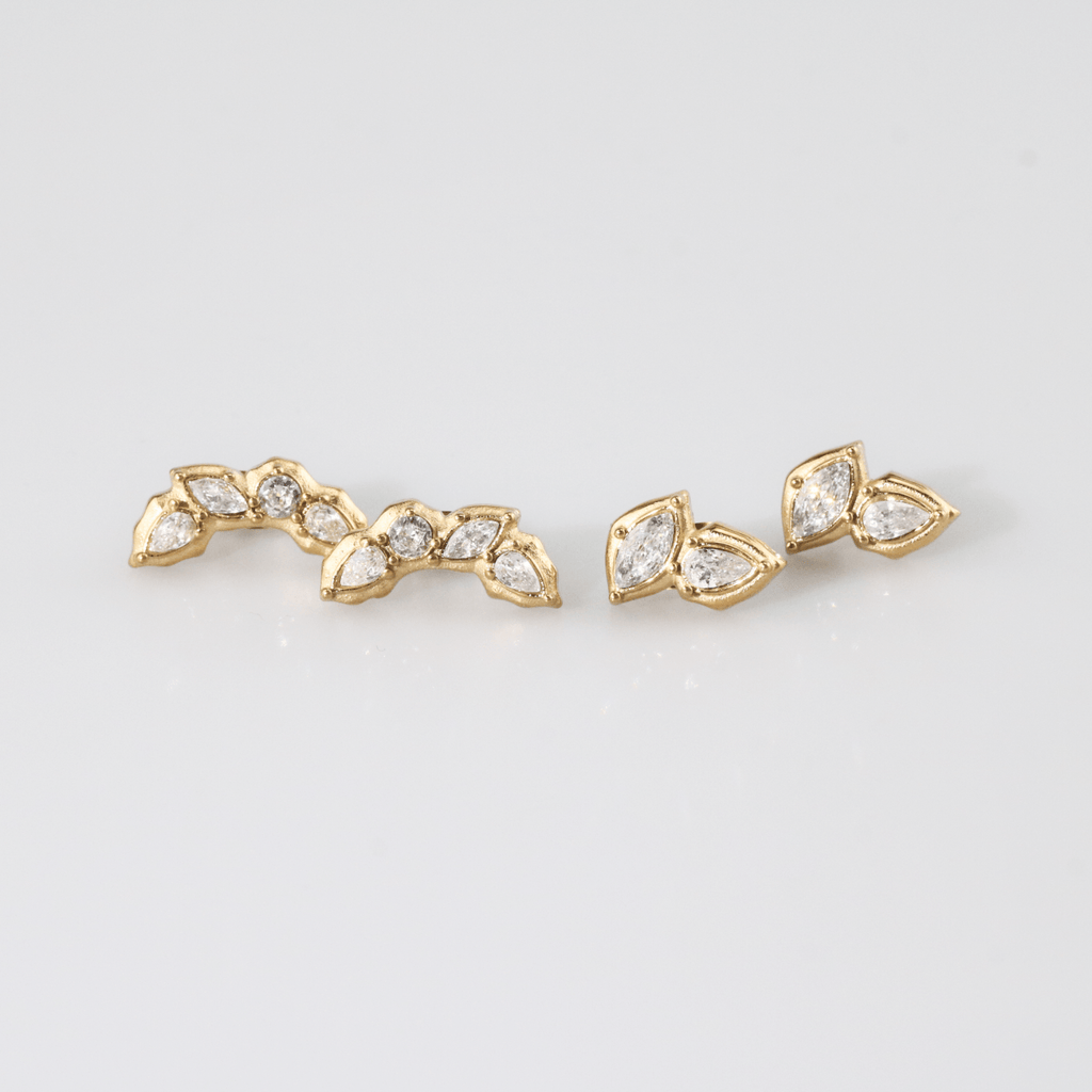 Blythe Gold Stud Earrings | 18k Gold Plated, CZ Cluster Design 3