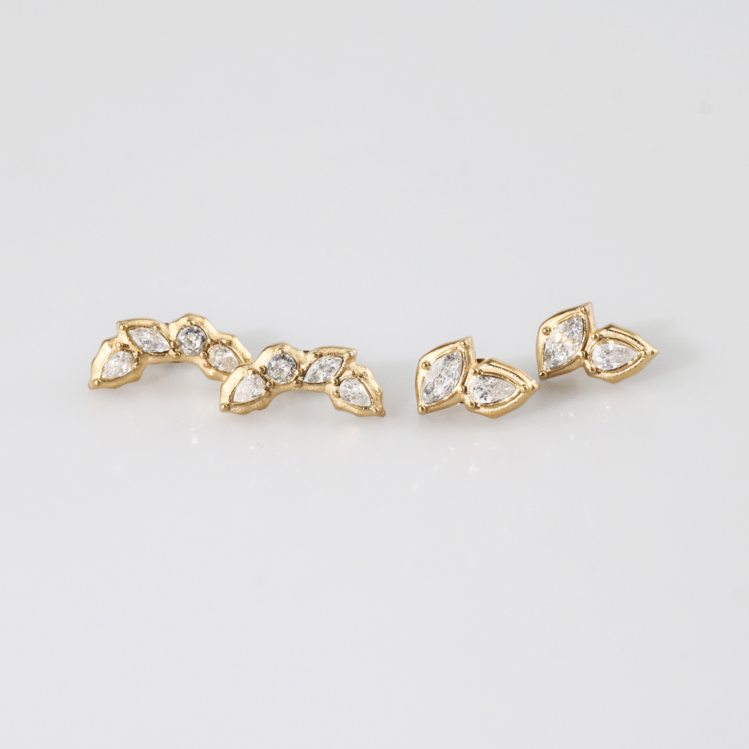 Blythe Gold Stud Earrings | 18k Gold Plated, CZ Cluster Design 3