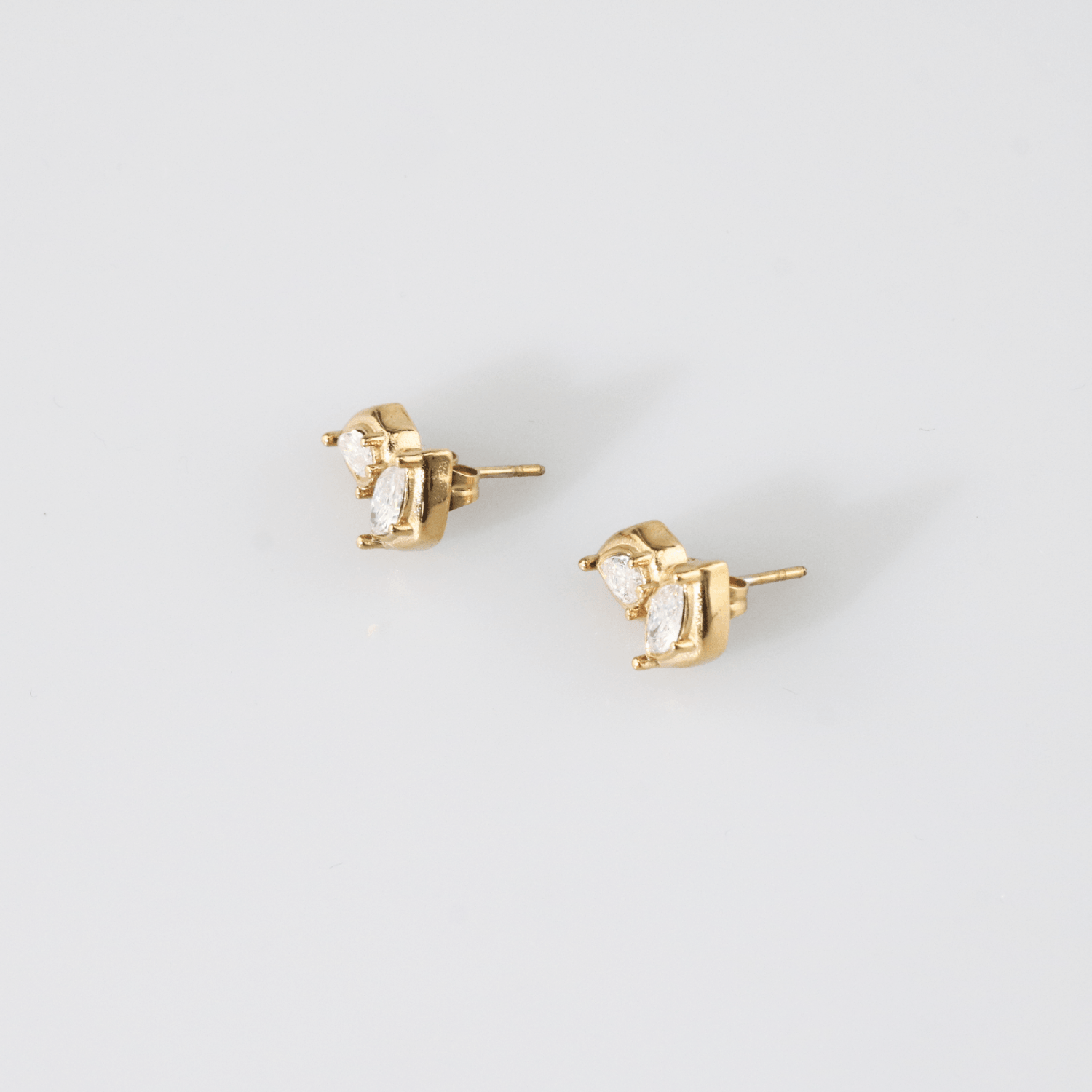 Blythe Gold Stud Earrings | 18k Gold Plated, CZ Cluster Design 4