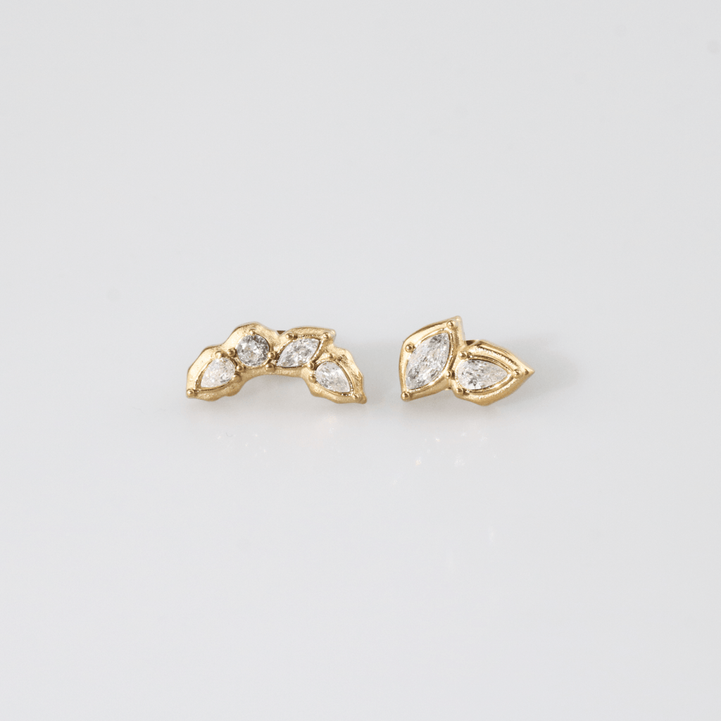 Blythe Gold Stud Earrings | 18k Gold Plated, CZ Cluster Design 5