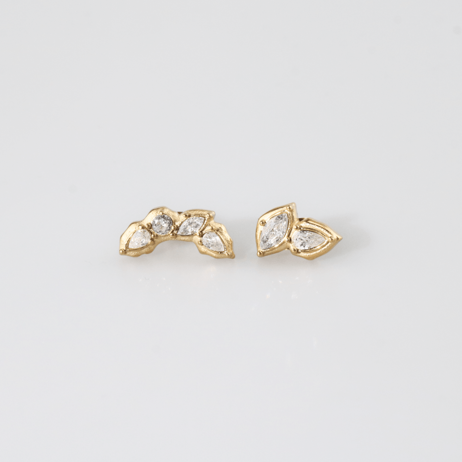 Blythe Gold Stud Earrings | 18k Gold Plated, CZ Cluster Design 5
