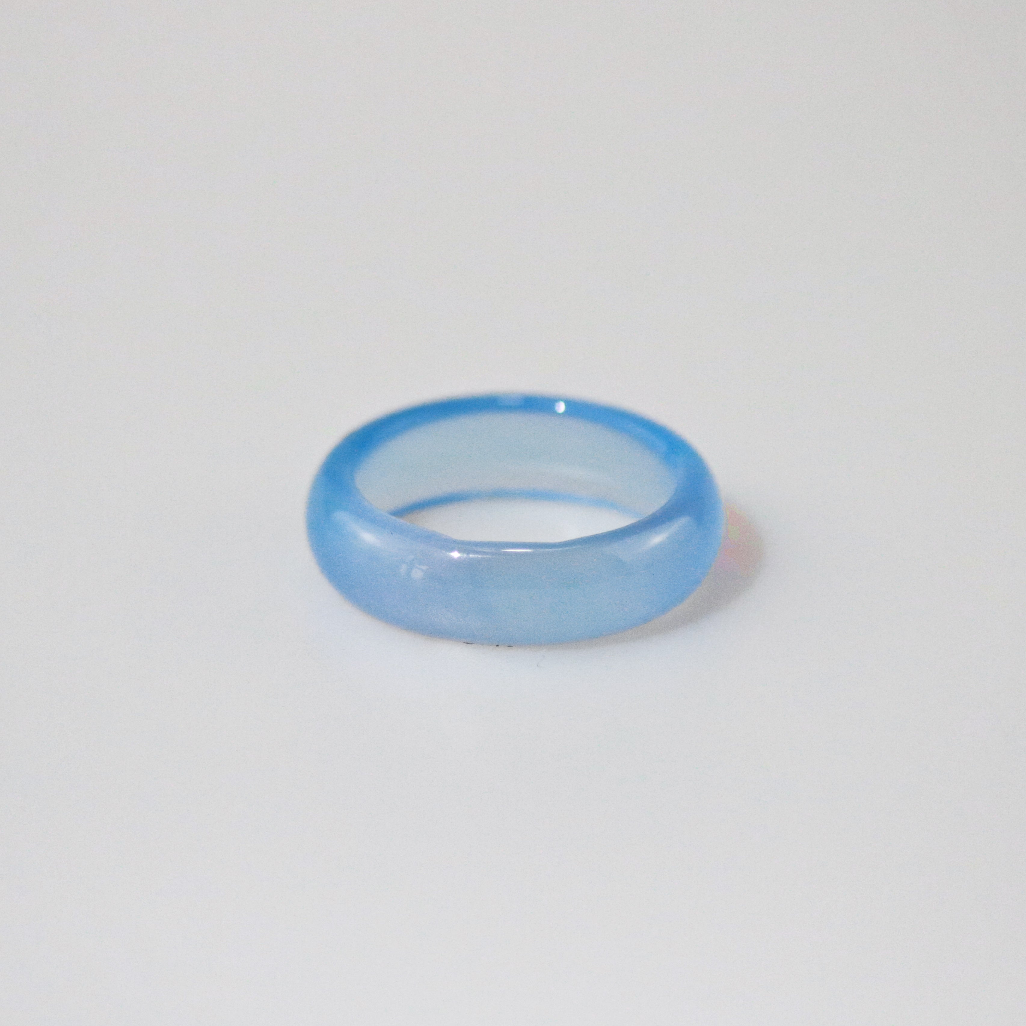 Blythe Jade Band Ring | Genuine Blue Jade, 5mm Width 0
