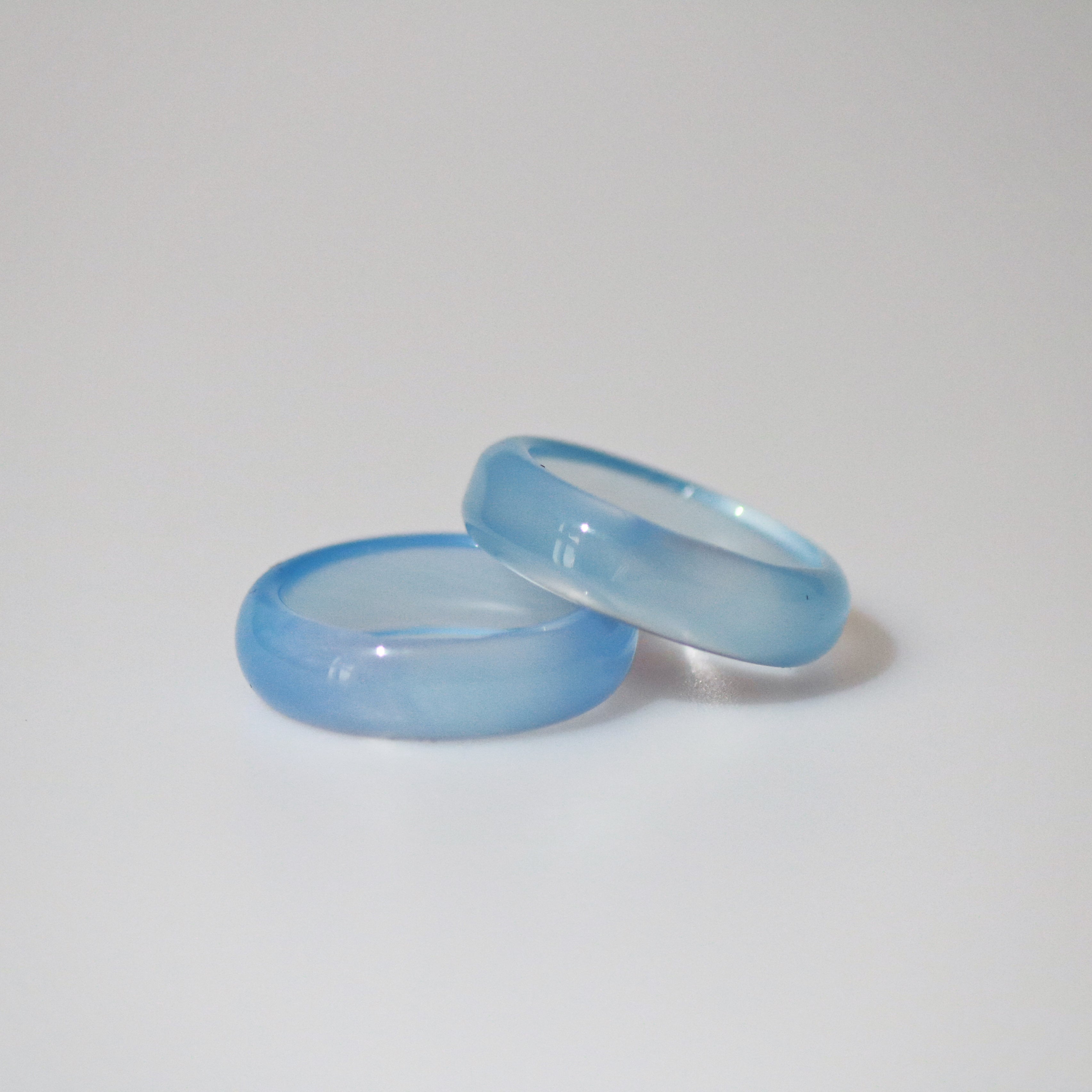 Blythe Jade Band Ring | Genuine Blue Jade, 5mm Width 1