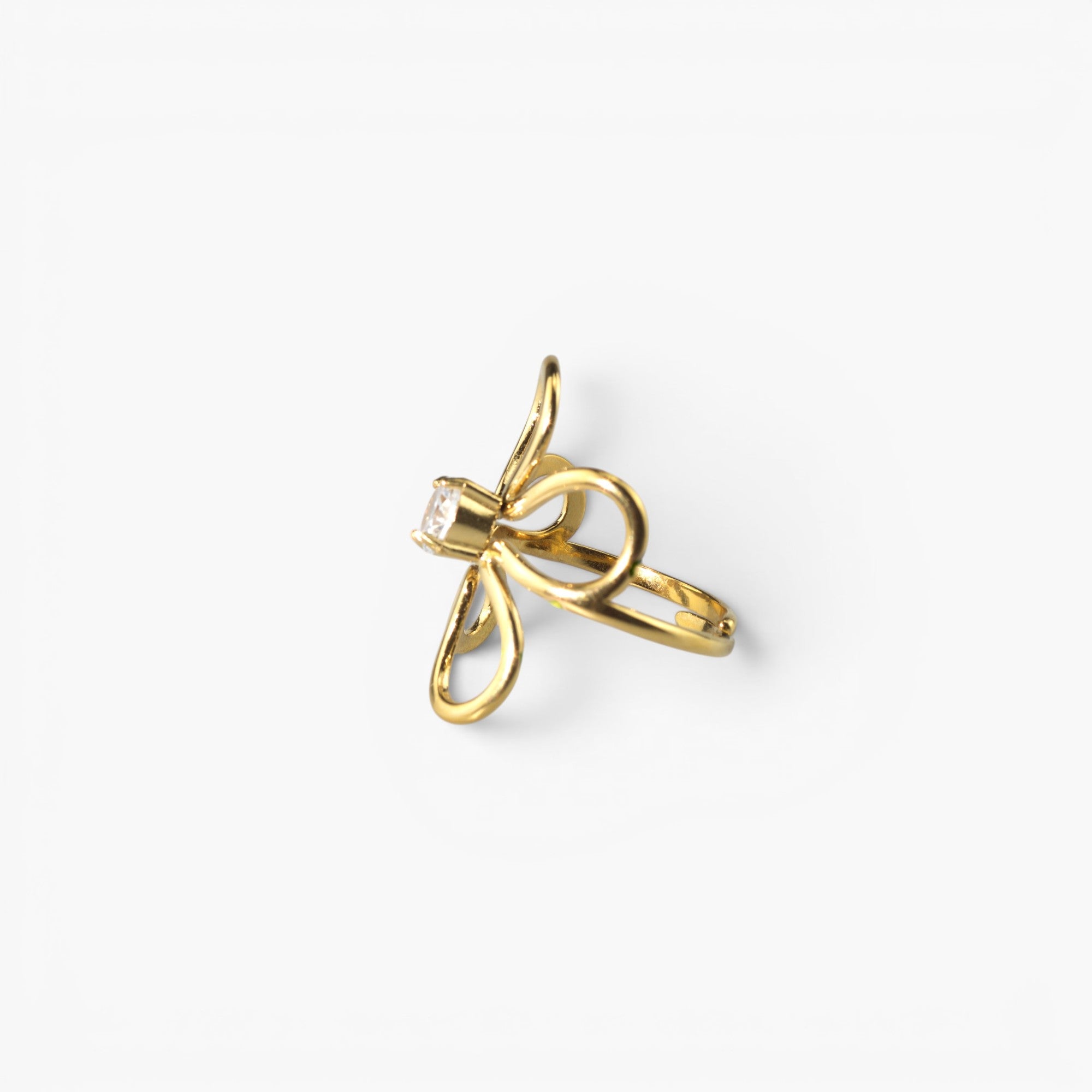 Breezy CZ Ring | 18k Gold Plated, Adjustable Flower Design 2