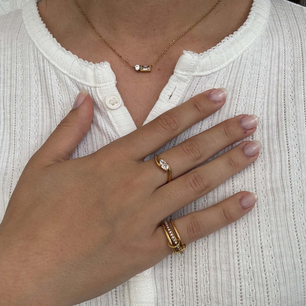 Brina Marquise Ring | 18k Gold Plated Stainless Steel 4