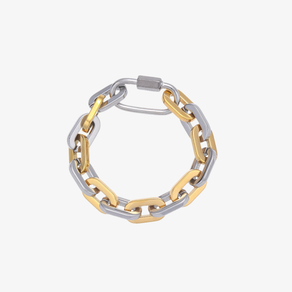 Caden Chunky Bracelet | Two-Tone Stainless Steel, Clip-Style Chain 0