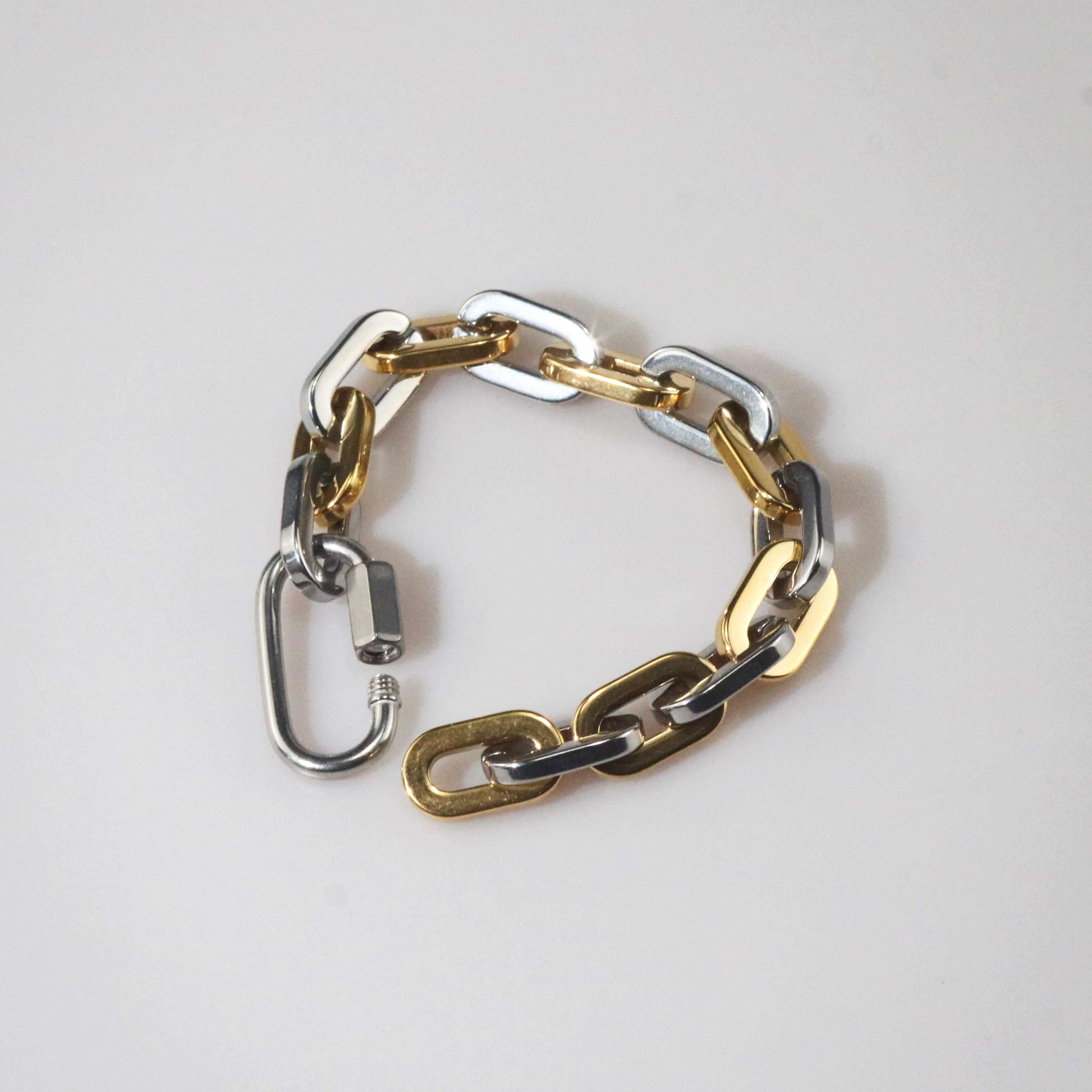 Caden Chunky Bracelet | Two-Tone Stainless Steel, Clip-Style Chain 5