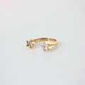 Celeste Double Star Ring | 18k Gold Plated Stainless Steel 0