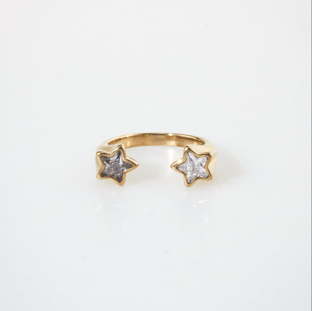 Celeste Double Star Ring | 18k Gold Plated Stainless Steel 6