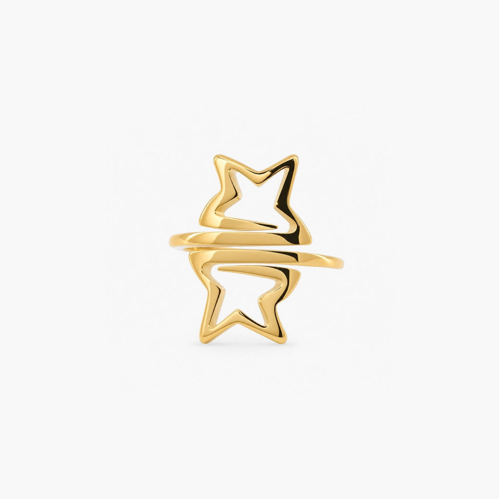 Celeste Star Wrap Ring | 18k Gold Plated Stainless Steel 0