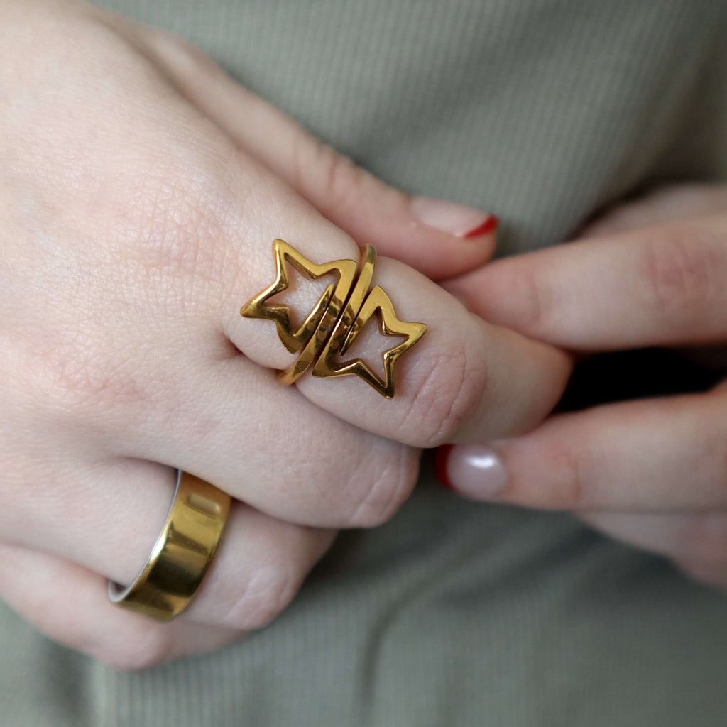Celeste Star Wrap Ring | 18k Gold Plated Stainless Steel 6