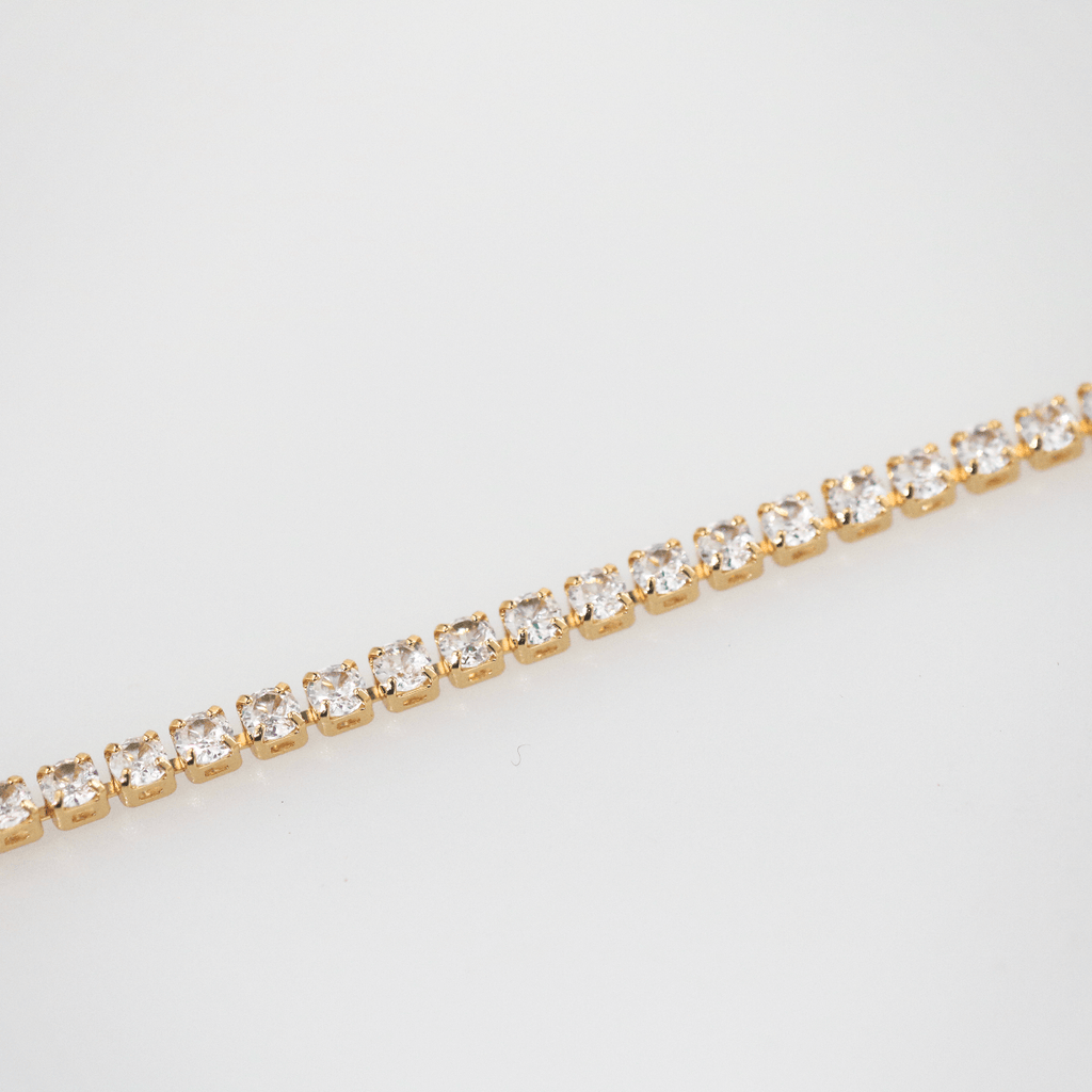 Celeste Tennis Bracelet | 2mm Gold-Plated Brass with Cubic Zirconia 3