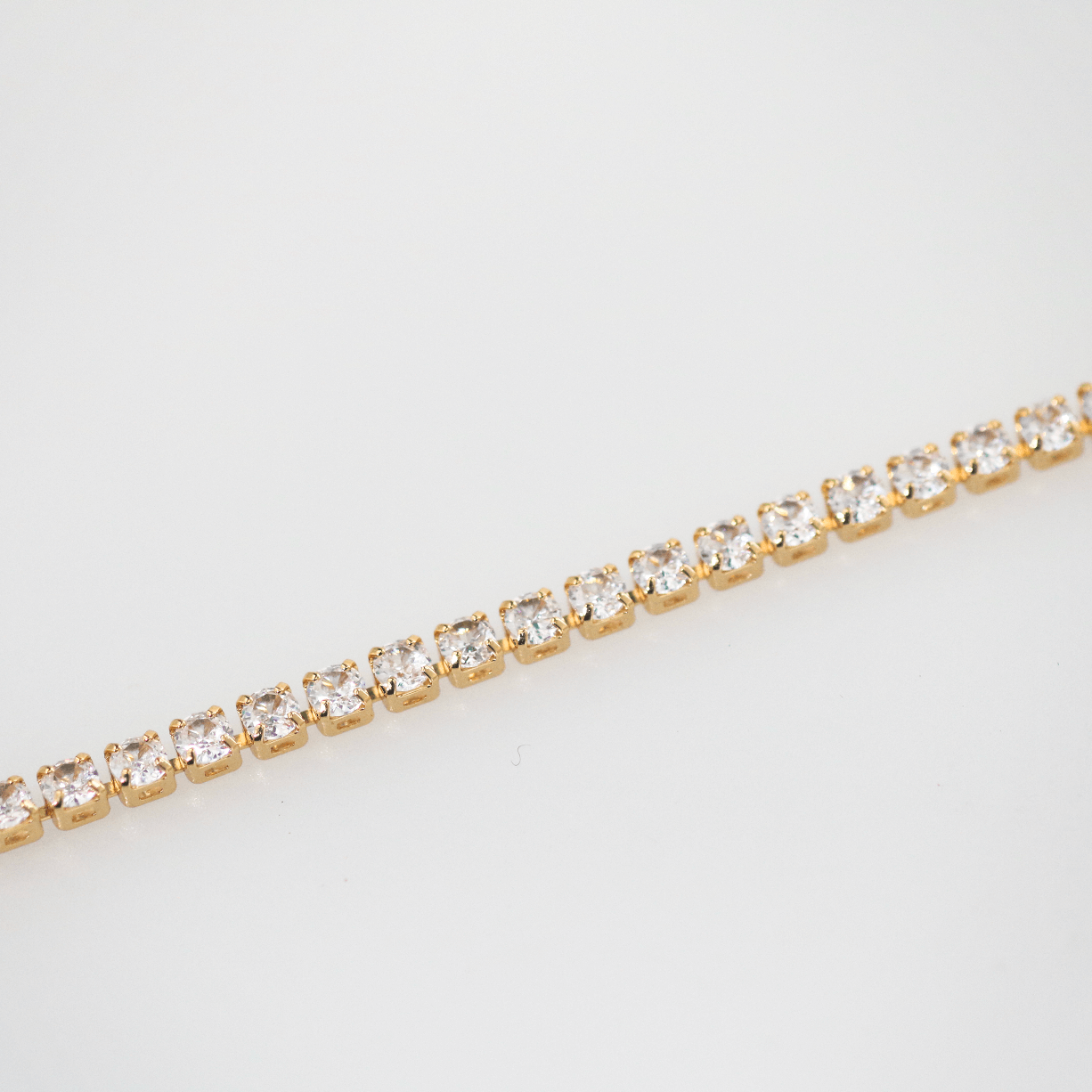 Celeste Tennis Bracelet | 2mm Gold-Plated Brass with Cubic Zirconia 3